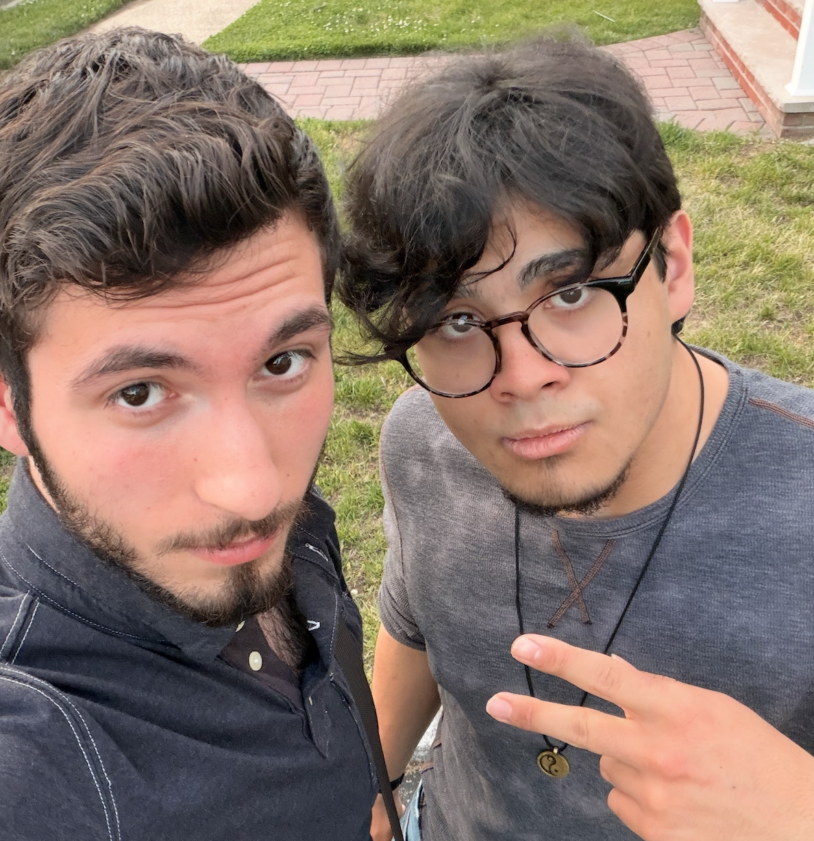Two friends outside