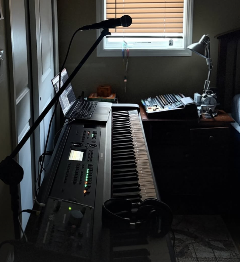 Piano in a room